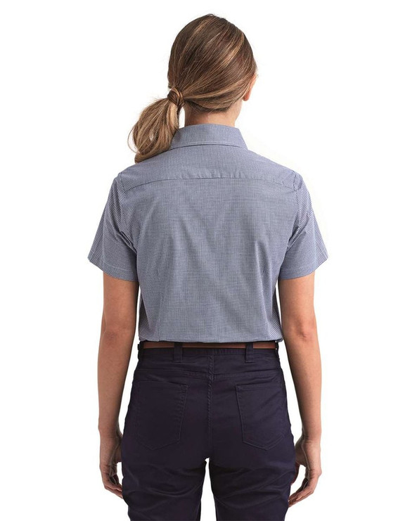 Artisan Collection by Reprime RP321 - Women's Microcheck Gingham Short Sleeve Cotton Dress Shirt