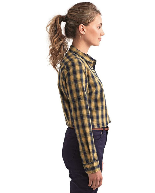 Artisan Collection by Reprime RP350 - Camisa de vestir de algodón a cuadros para mujer Mulligan