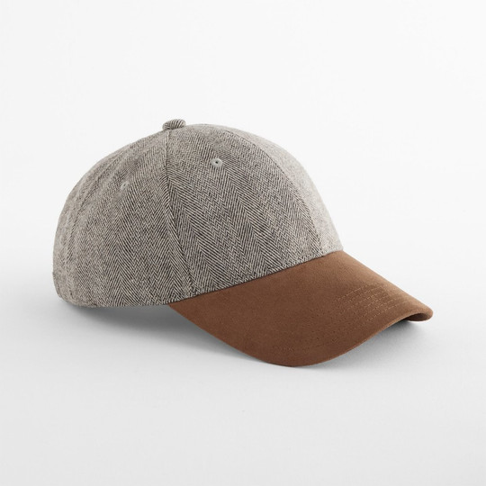 BEECHFIELD BF627 - SUEDE PEAK HERRINGBONE CAP