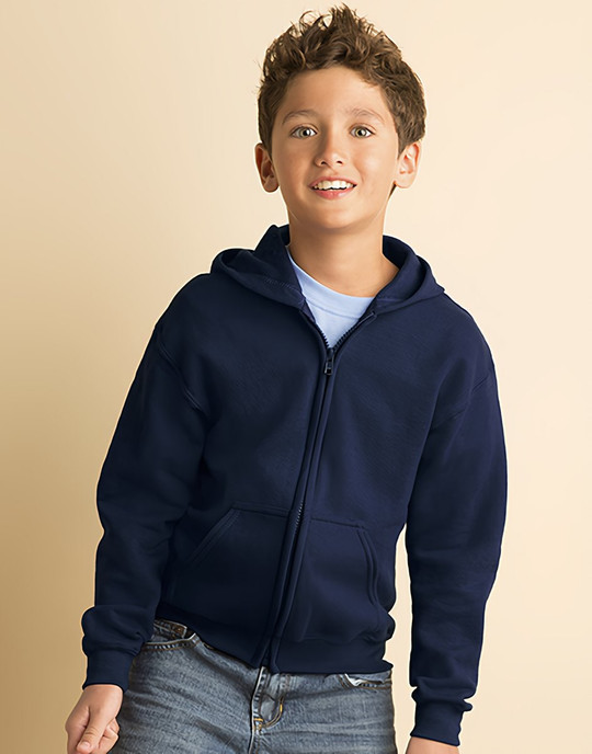 Gildan 18600B - Sweat à Capuche Zippé Intégral Lourd pour Jeunes
