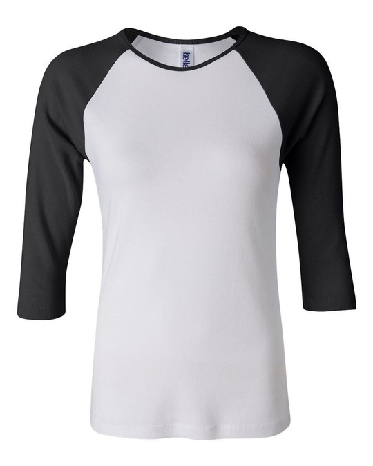 Bella+Canvas 2000 - Camiseta de Bebe Rib de Manga Raglán de Tres Cuartos