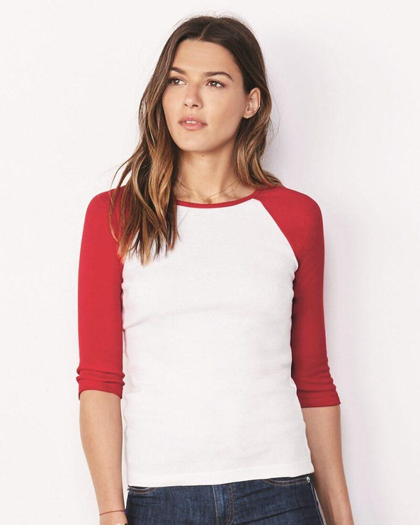 Bella+Canvas 2000 - Ladies' Baby Rib Three-Quarter Sleeve Raglan T-Shirt