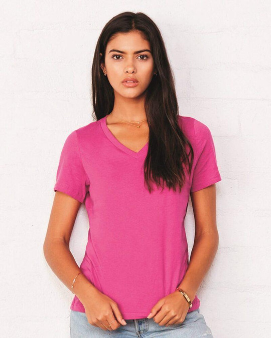 Bella+Canvas 6405 - T-shirt décontracté à manches courtes en jersey à col en V