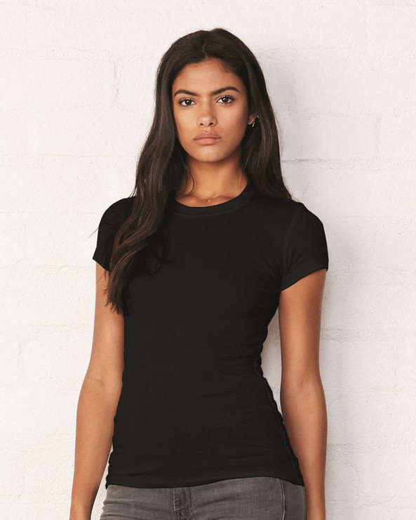Bella+Canvas 8701 - Ladies' Sheer Mini Rib Short Sleeve Longer Length T-Shirt