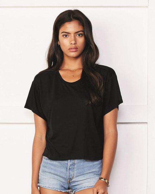Bella+Canvas 8881 - Camiseta Flowy Boxy Cropped de Cuello Redondo