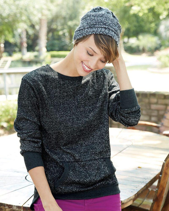 J. America 8867 - Ladies' Glitter Crewneck Sweatshirt