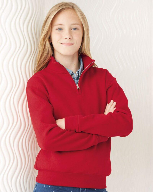 JERZEES 995YR - Nublend® Youth Quarter-Zip Cadet Collar Sweatshirt