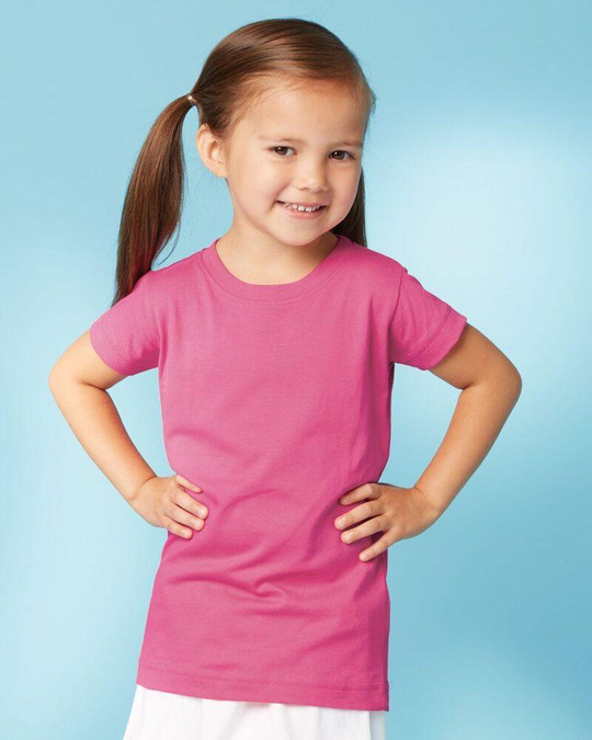 Rabbit Skins 3316 - Camiseta de Niña Pequeña de Jersey Fino