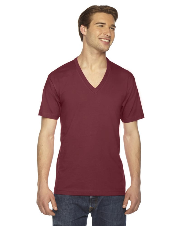American Apparel 2456 - Unisex Fine Jersey Short-Sleeve V-Neck