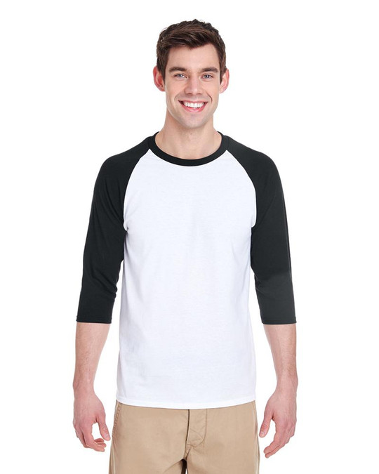 Gildan G570 - Raglan à manches ¾ en coton lourd
