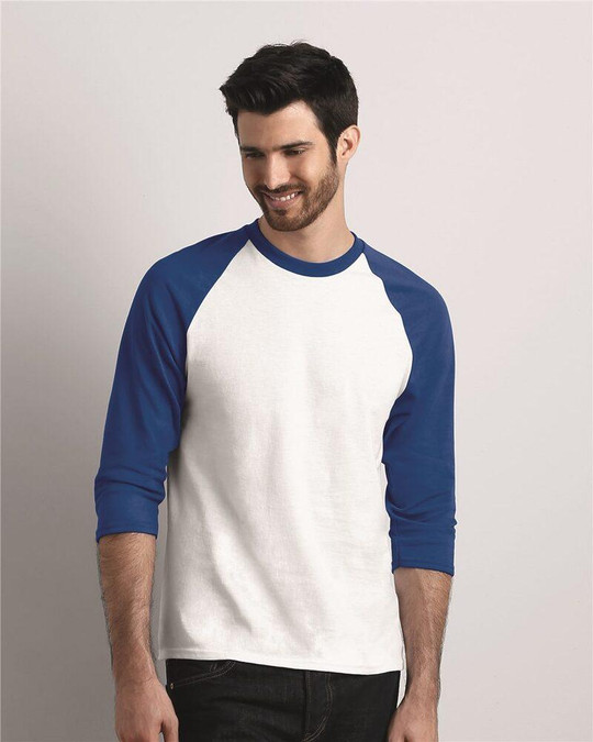 Gildan 5700 - T-shirt à manches raglan trois-quarts en coton lourd