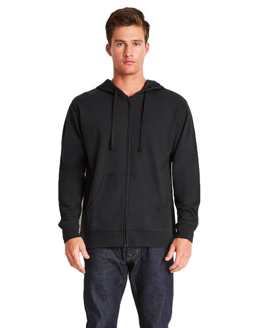 Next Level 9601 - Sudadera con capucha de felpa francesa con cremallera para adulto