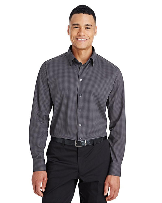 Devon & Jones DG535 - Chemise à carreaux mini tonale pour hommes CrownLux Performance