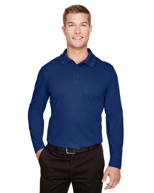 Devon & Jones DG20LT - Polo à manches longues pour homme Tall CrownLux Performance Plaited