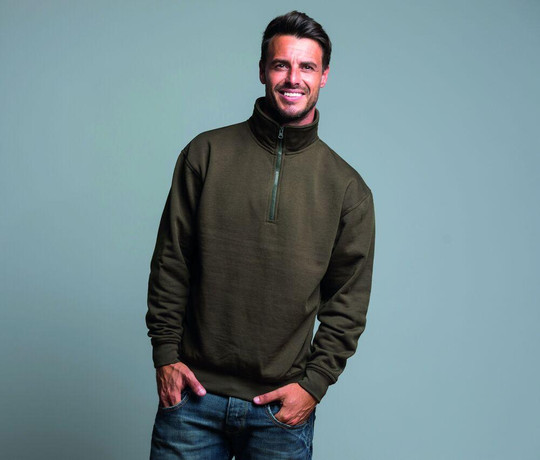 JHK JK298 - Dicker Herren Sweater mit Reißverschluss