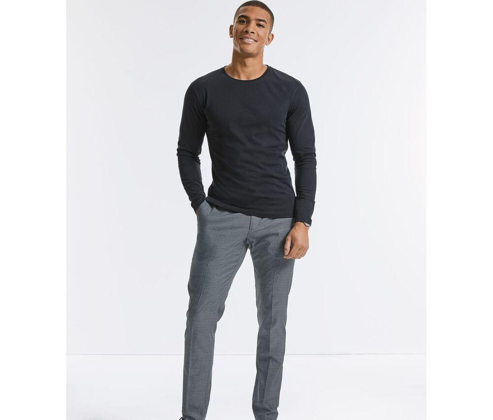 Russell RU100M - Heren Organic Long Sleeve T-Shirt