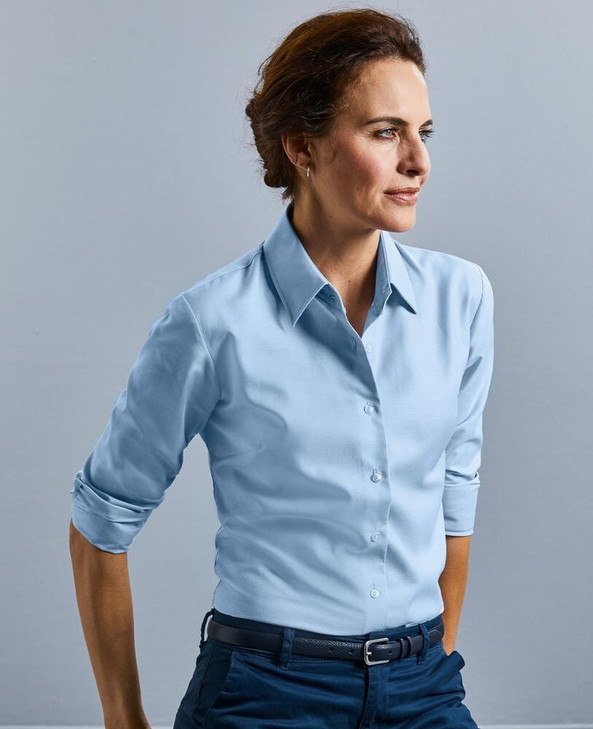 Russell Collection R932F - Ladies Oxford Long Sleeve Shirt 135gm