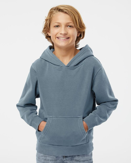 Independent Trading Co. PRM1500Y - Sudadera con capucha teñida con pigmento de peso medio para jóvenes