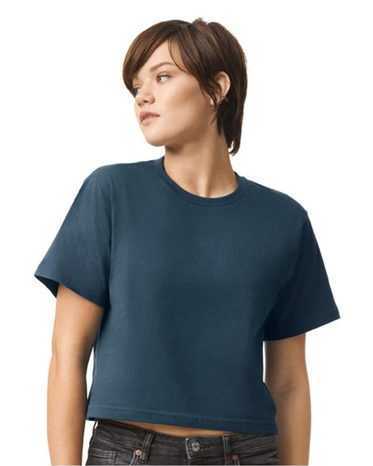 American Apparel 102 - Camiseta Cuadrada de Jersey Fino para Mujer