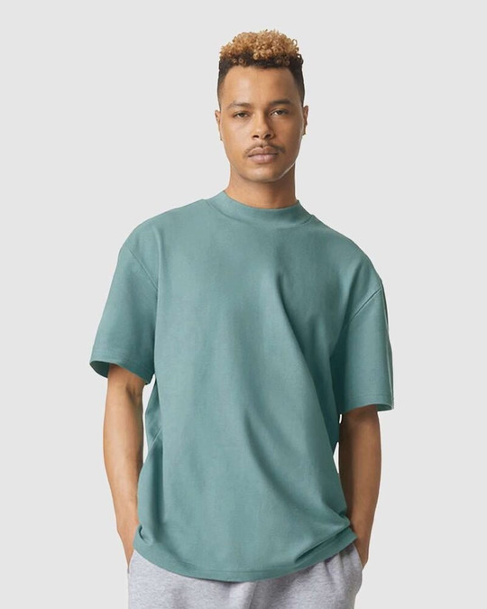 American Apparel 1PQ - Camiseta Mockneck de Piqué
