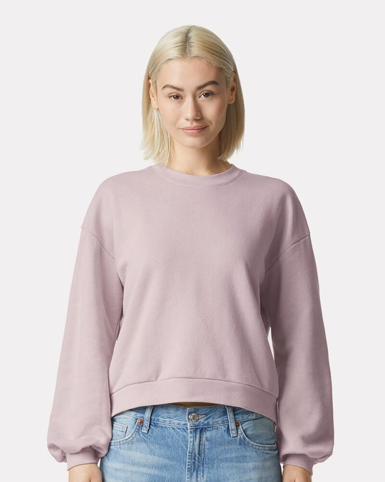 American Apparel RF494 - Sudadera de cuello redondo de forro polar para mujer ReFlex