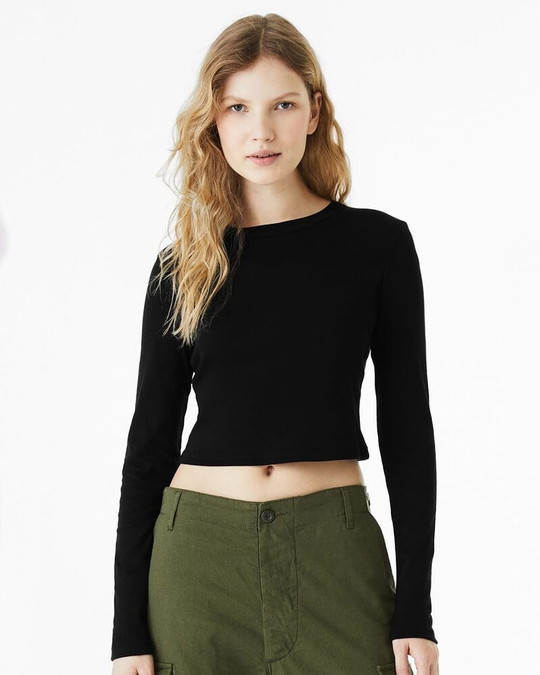 Bella+Canvas 1501 - Camiseta de Mujer de Manga Larga Micro Rib Baby Tee