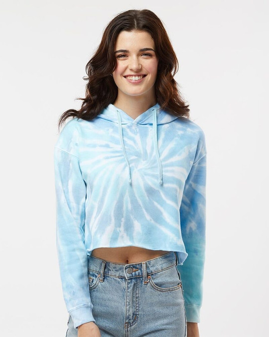 Colortone 8333 - Women's Tie-Dyed Crop Hooded Sweatshirt