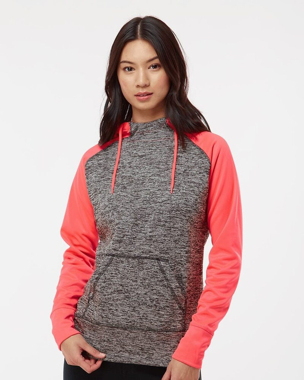 J. America 8618 - Women’s Colorblocked Cosmic Fleece Hooded Sweatshirt