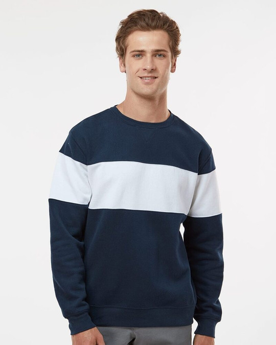 J. America 8646 - Sudadera Varsity Fleece Crewneck
