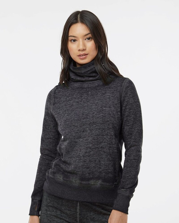 J. America 8930 - Women’s Zen Fleece Cowl Neck Sweatshirt