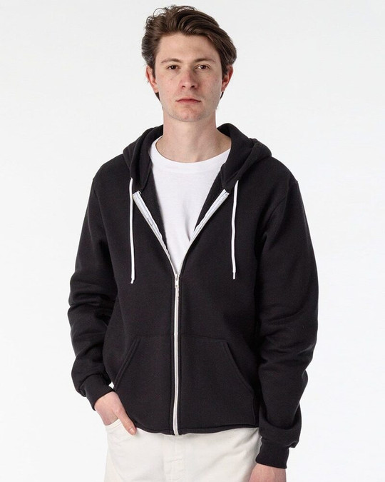 Los Angeles Apparel F97 - Sudadera con capucha y cremallera completa de felpa flexible fabricada en EE. UU.