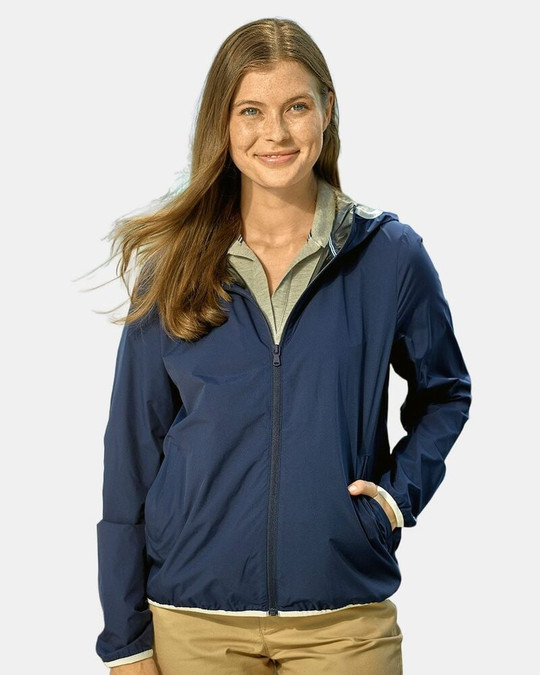 Nautica N17927 - Cortavientos con Capucha Stillwater para Mujer