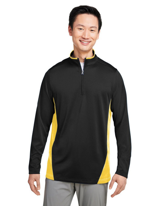 Harriton M786 - Quarter-zip colorblock pour hommes Flash Snag Protection Plus IL