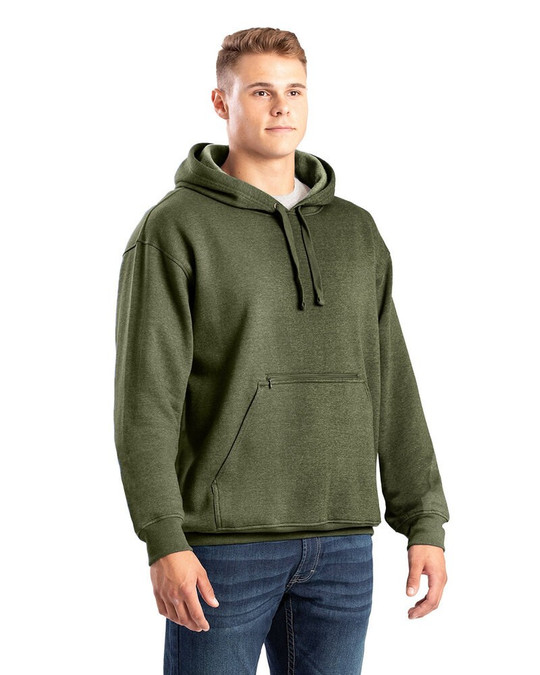 Berne SP418 - Sudadera con Capucha y Bolsillo con Cremallera para Hombre Heritage