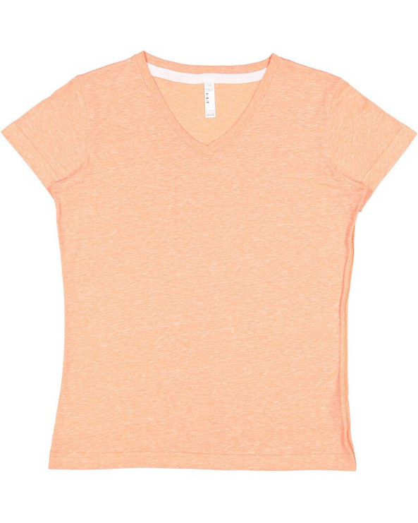 LAT 3591 - Ladies V-Neck Harborside Melange Jersey T-Shirt