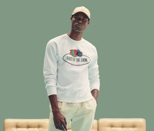 FRUIT OF THE LOOM VINTAGE SCV260 - Unisex crew neck sweat with Fruit Of The loom logo printed on it