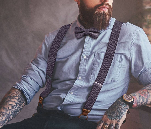 KARLOWSKY KYAG4 - Stylish urban suspenders with herringbone pattern