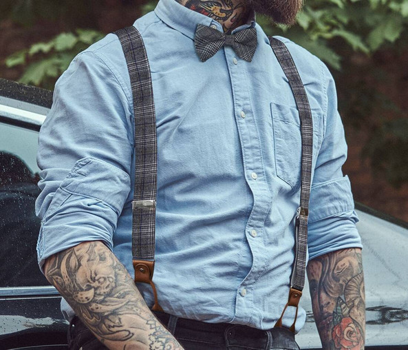 KARLOWSKY KYAG5 - Stylish urban suspenders with glencheck pattern