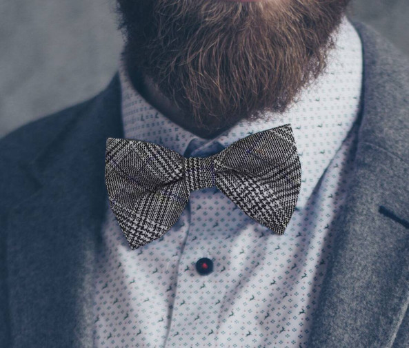 KARLOWSKY KYAK13 - Stylish urban bow tie with glencheck pattern