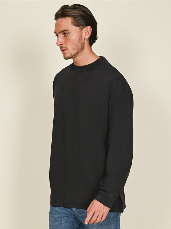 Casual Classics CRBTAC455 - Casual Ringspun Combed 180 Acid Wash Oversize Extended Neck Long Sleeve Tall T