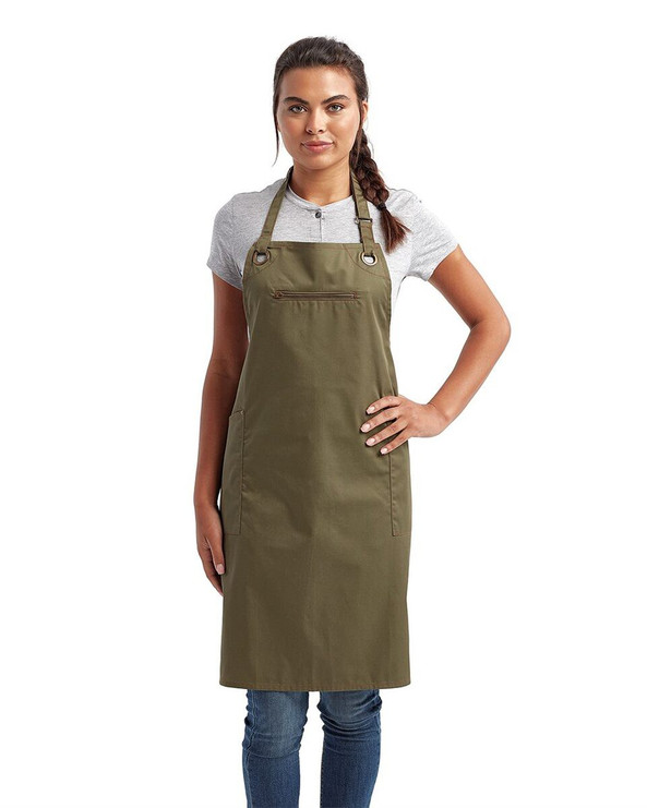 Artisan Collection by Reprime RP121 - Barley Recycled Bib Apron with Pocket