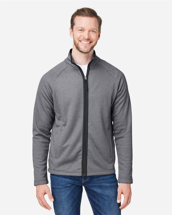 CORE365 CE72 - Cremallera completa Venture Heathered Stripe, hombre