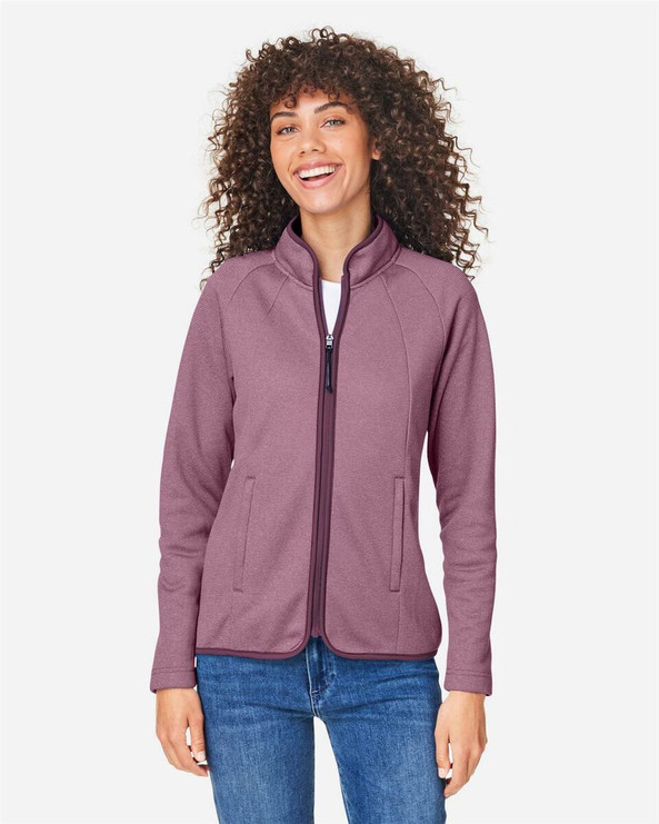 CORE365 CE72W - Women's Venture Heathered Stripe Full-Zip