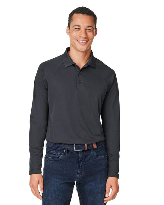Harriton M208L - Polo de manga larga Charge Snag and Soil Protect para hombre