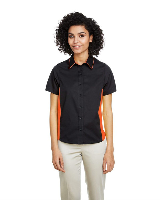 Harriton M586W - Camisa Flash IL Colorblock de mujer