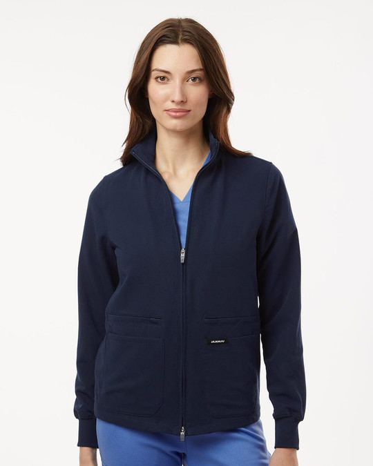Jaanuu W60001 - Chaqueta médica Ceri Essential con cremallera completa y 6 bolsillos, mujer