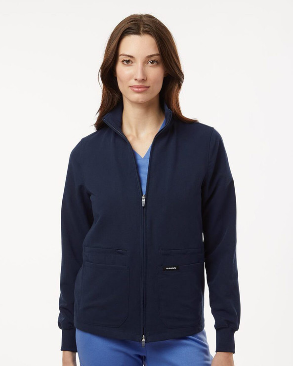 Jaanuu W60001 - Women's Ceri Essential Full-Zip 6-Pocket Scrub Jacket