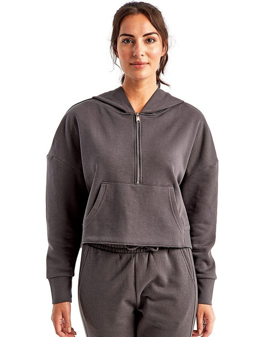TriDri TD077 - Sudadera con capucha y media cremallera Alice, mujer