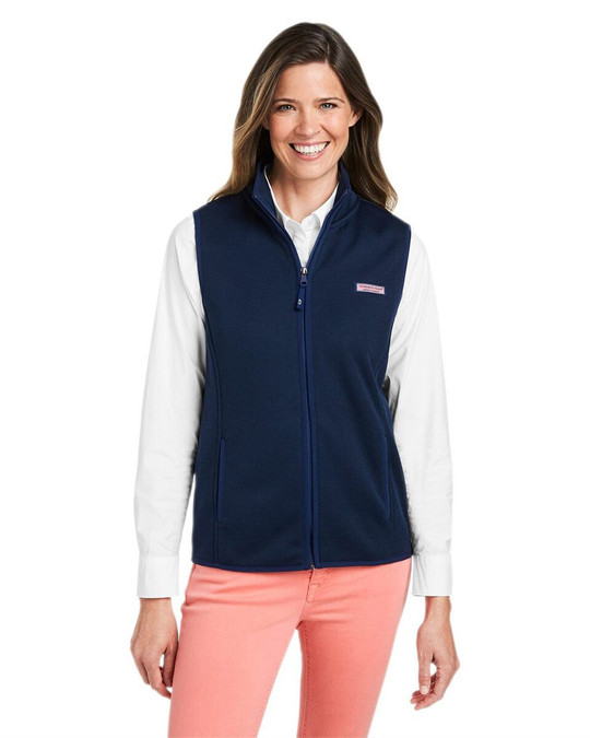 vineyard vines O001411 - Chaleco polar Mountain Sweater para mujer