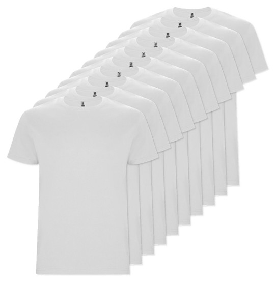 Pack of 10 Roly Workwear CA6681 - STAFFORD Tubular short-sleeved t-shirt in adult sizes and with side seams in kid's sizes